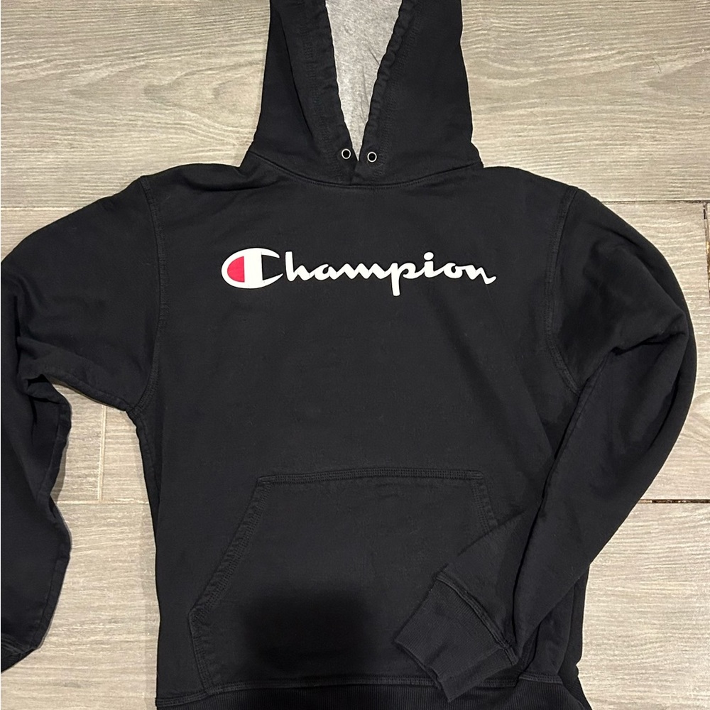 Black champion hoodie